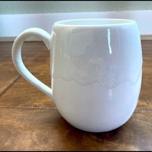 ANTHROPOLOGIE White Ceramic Dipped Crackle Glazed Coffee Mug